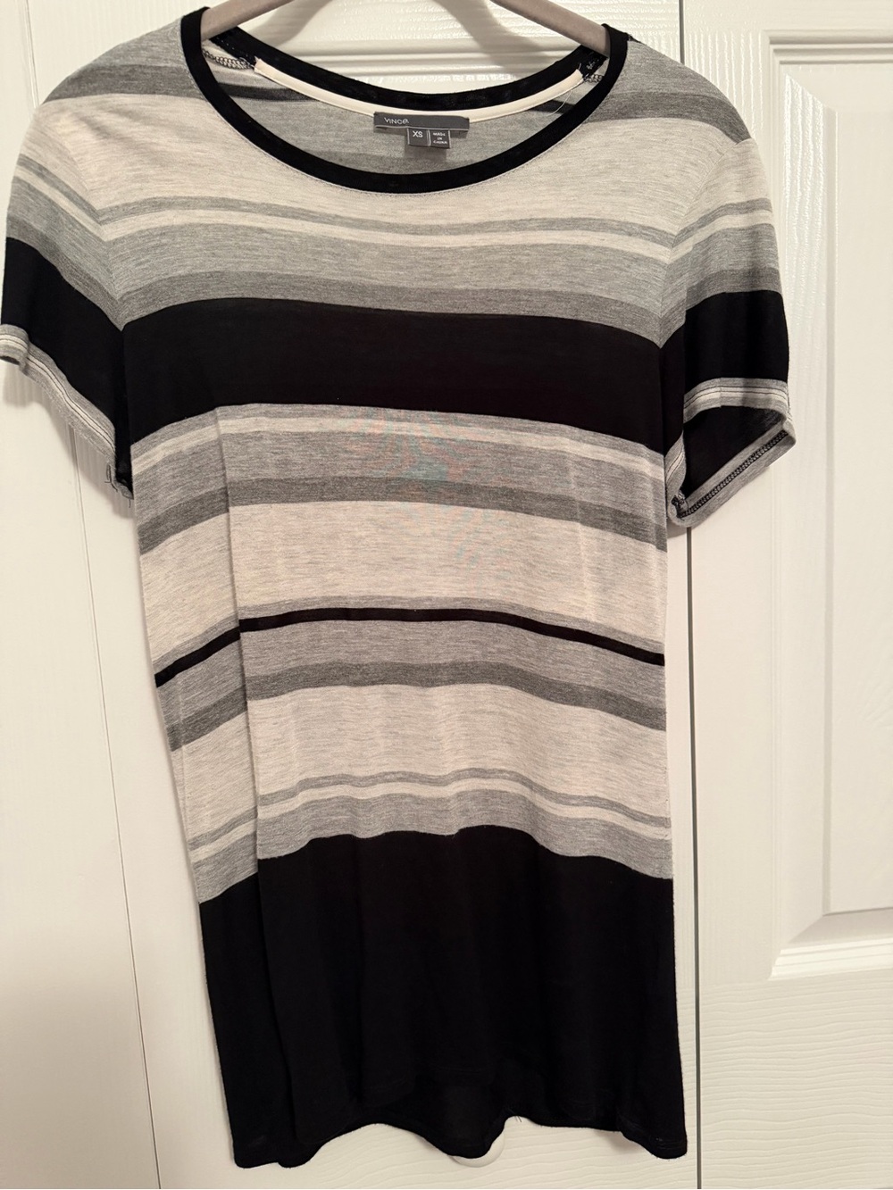 Vince Black & Gray Striped Shirt
